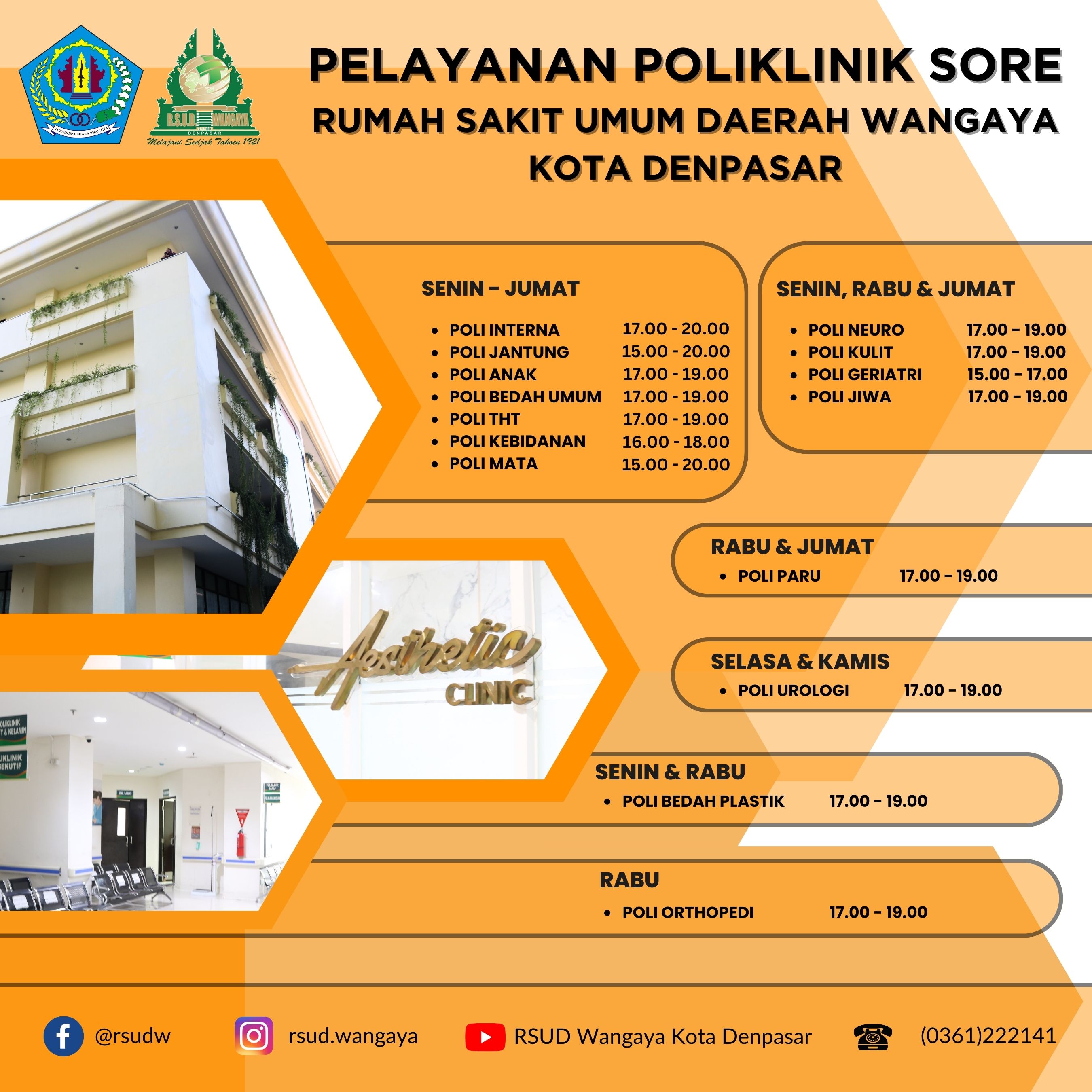 JADWAL PELAYANAN POLIKLINIK SORE
