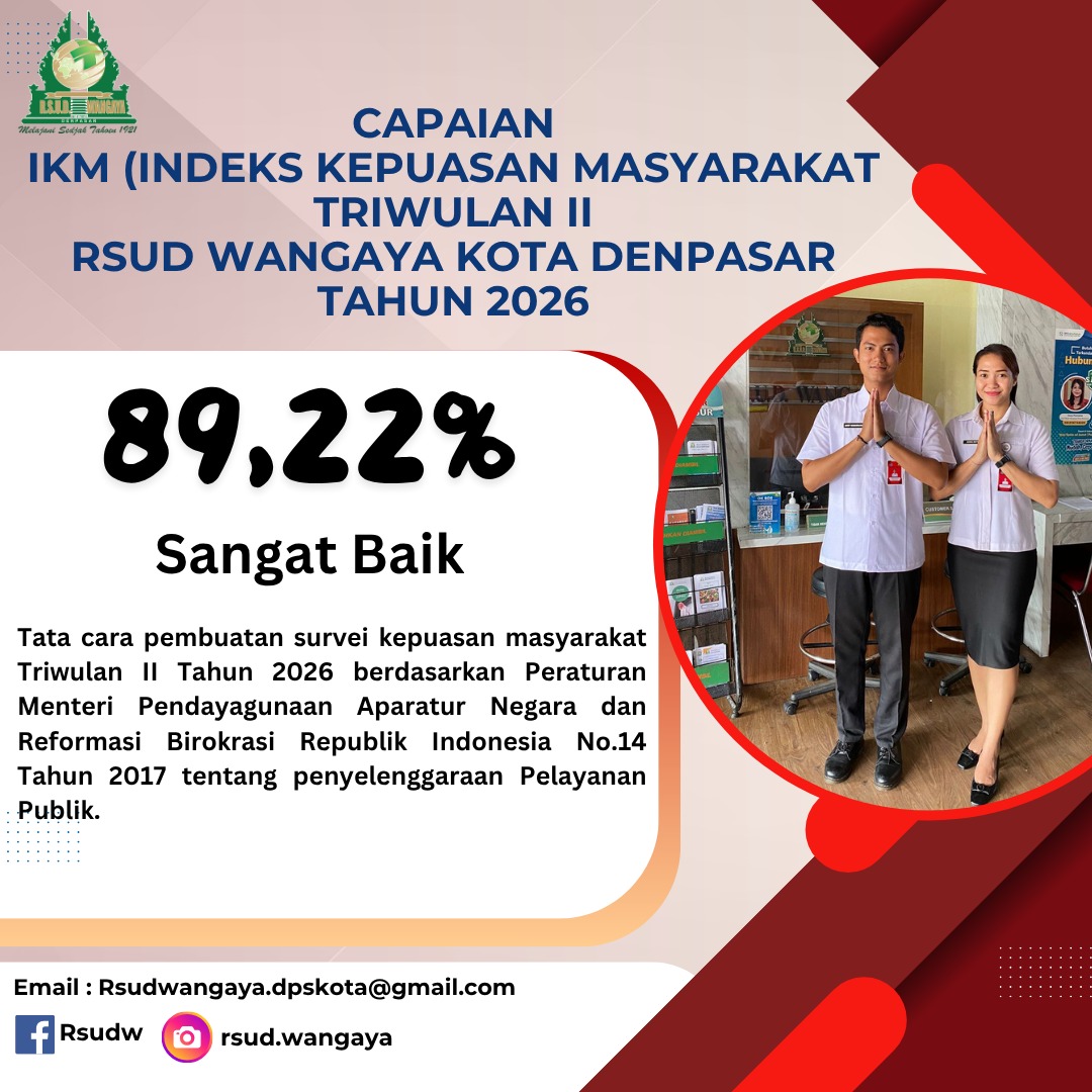 Capaian Survei Kepuasan Masyarakat Triwulan II Tahun 2026 RSUD Wangaya Kota Denpasar